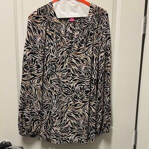 Women's  Lilly Pulitzer Silk Animal Print Elsa Top